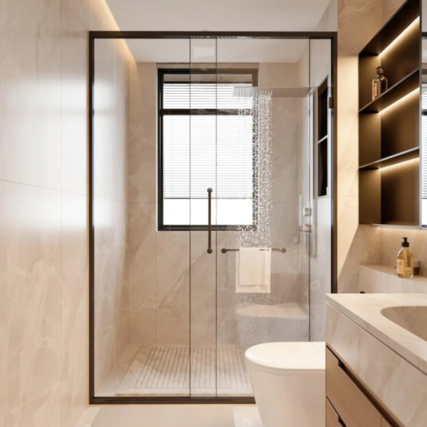 Customized glass enclosure shower art glass  shower door 8 - Image 2