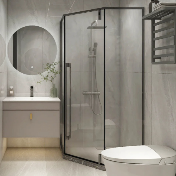 Customized glass enclosure shower art glass  shower door 9 - Image 4