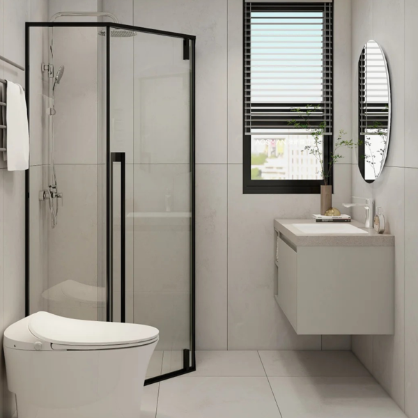 Customized glass enclosure shower art glass  shower door 9 - Image 5