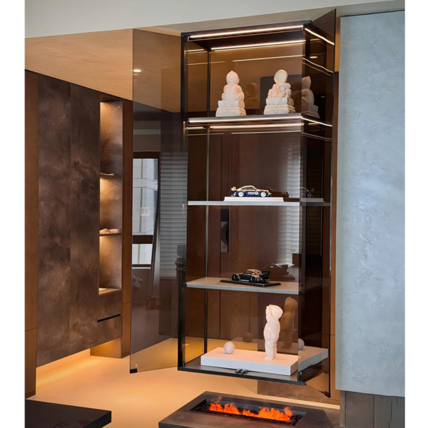 Stainless steel Frame Glass Display Cases Wine Jewelry Toys Storage Cabinet Tempered Glass Display Cabinet - Image 2