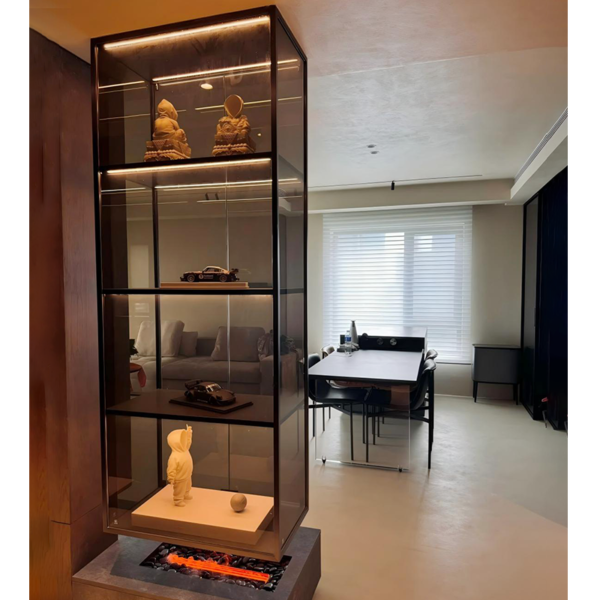 Stainless steel Frame Glass Display Cases Wine Jewelry Toys Storage Cabinet Tempered Glass Display Cabinet - Image 3