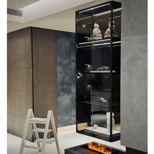 Stainless steel Frame Glass Display Cases Wine Jewelry Toys Storage Cabinet Tempered Glass Display Cabinet - Image 4