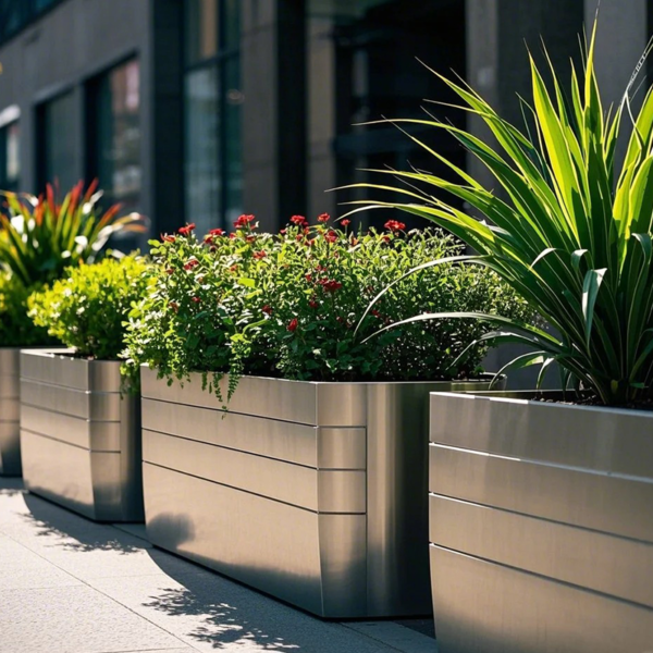 Customized High-Quality Outdoor stainless steel flower pot stand Planter box