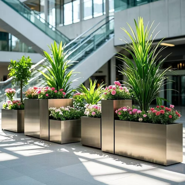 Customized High-Quality Outdoor stainless steel flower pot stand Planter box - Image 2