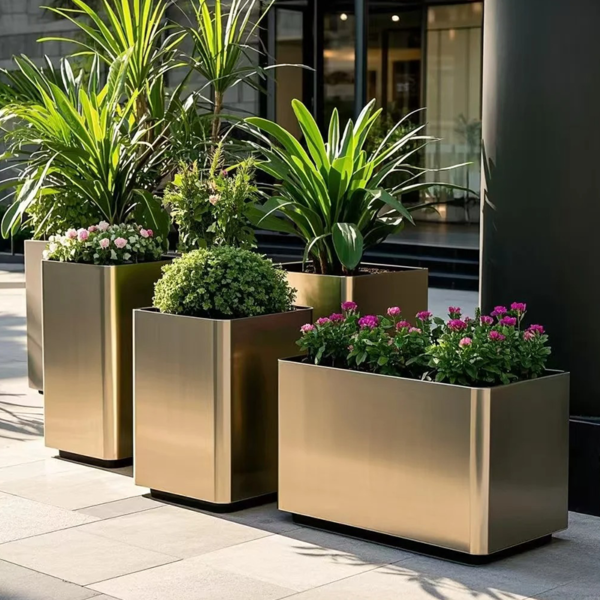 Customized High-Quality Outdoor stainless steel flower pot stand Planter box