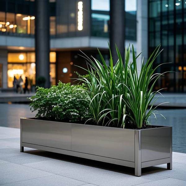 Customized High-Quality Large Outdoor Stainless Steel Flower pot Box Planter