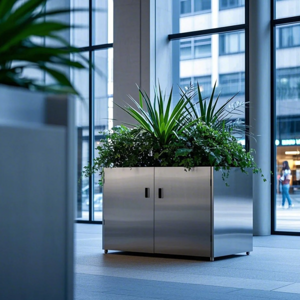 Customized High-Quality Large Outdoor Stainless Steel Flower pot Box Planter - Image 2