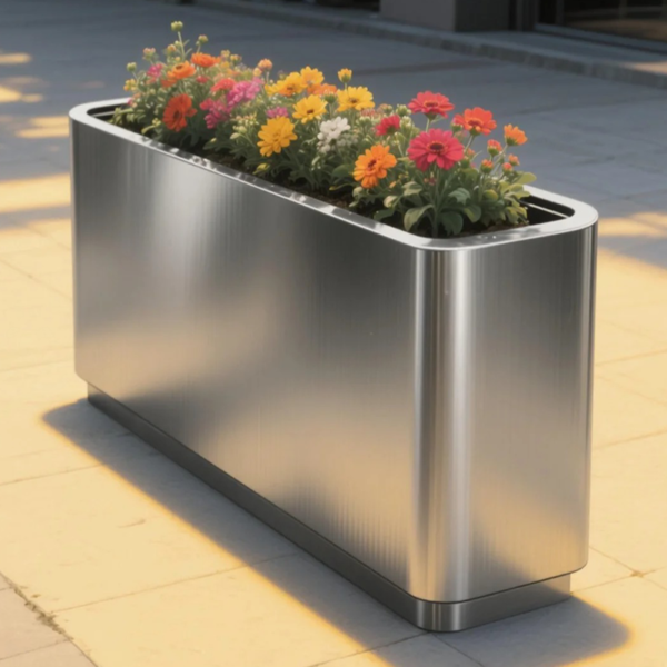Customized High-Quality Large Outdoor Stainless Steel Flower pot Box Planter - Image 3