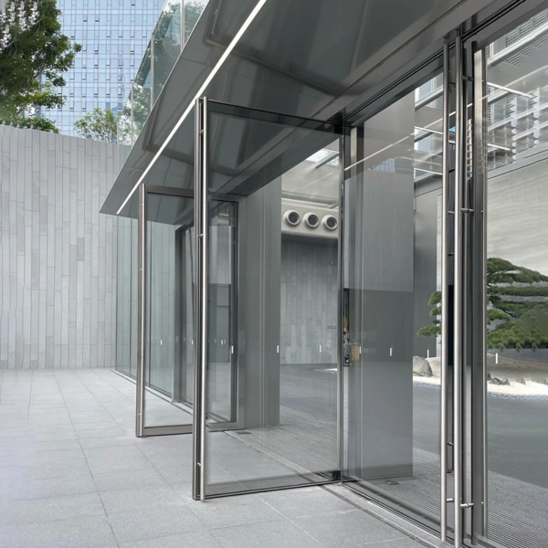 Customized steel metal glass doors swing door Modern Office exterior Steel Doors - Image 2