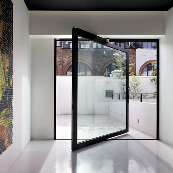 Customized Steel  Pivoting Doors Villas Front Entry Glass Pivot Door Steel Swing Exterior Push-Pull Open Hotels Homes - Image 4
