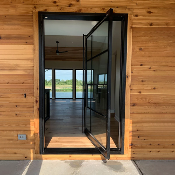 Customized Steel  Pivoting Doors Villas Front Entry Glass Pivot Door Steel Swing Exterior Push-Pull Open Hotels Homes - Image 5