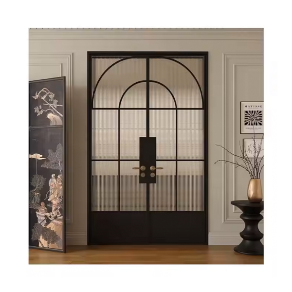 Customized Swing Glass Door steel Slim Frame Glass Door glass French doors