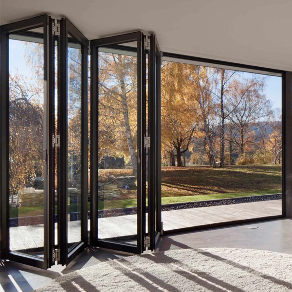 Customized folding sliding glass patio doors bi fold glass doors interior