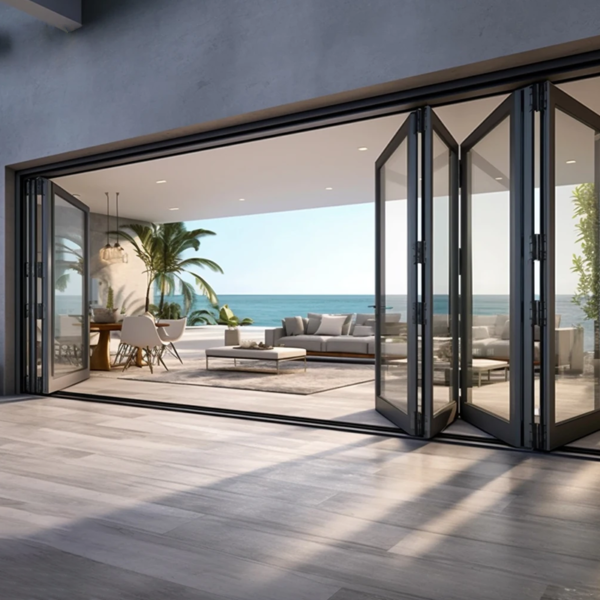 Customized folding sliding glass patio doors bi fold glass doors interior - Image 3