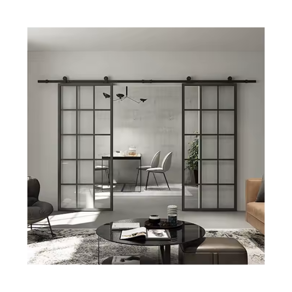 Customized steel metal Glass barn door