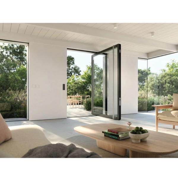 Customized Steel  Pivoting Doors Villas Front Entry Glass Pivot Door Steel Swing Exterior Push-Pull Open Hotels Homes - Image 3