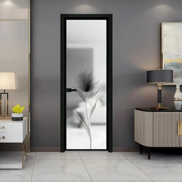 Customized glass swing door steel frame doors for home shower balcony doors - Image 4