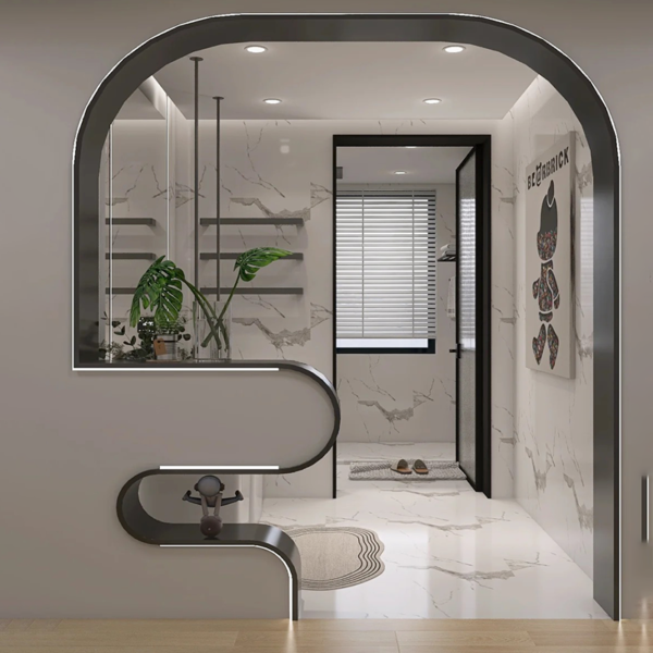 Customized Stainless steel art shaped toilet door cover - Image 5