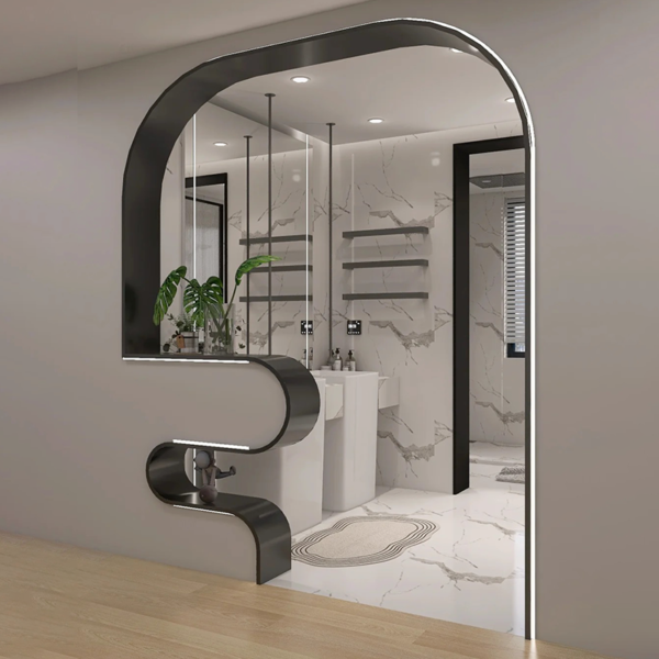 Customized Stainless steel art shaped toilet door cover - Image 6