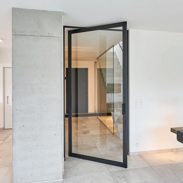 Customized Steel  Pivoting Doors Villas Front Entry Glass Pivot Door Steel Swing Exterior Push-Pull Open Hotels Homes - Image 3