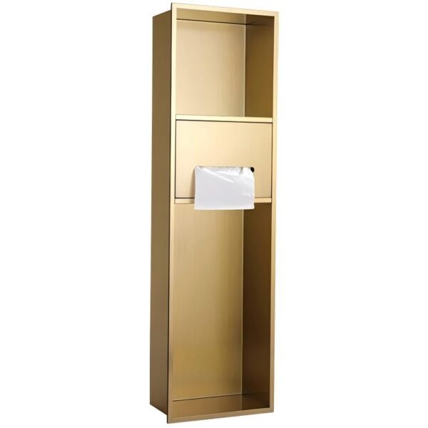 Customized 304 Stainless Steel Bathroom Shelf Niche Embedded Metal Wall Cabinet Decorative - Image 5