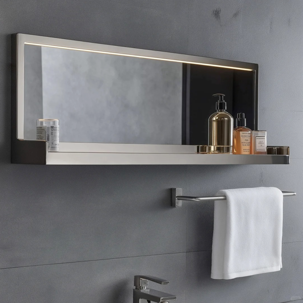 Customized 304 Stainless Steel Wall mount Bathroom Shelf with mirror