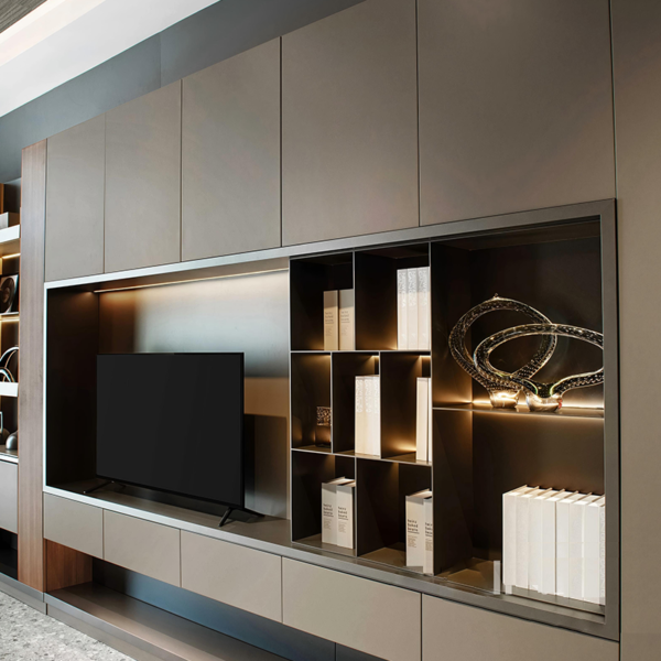 Customized Luxury Wall Cabinet Stainless Steel TV Cabinet Home Storage Furniture