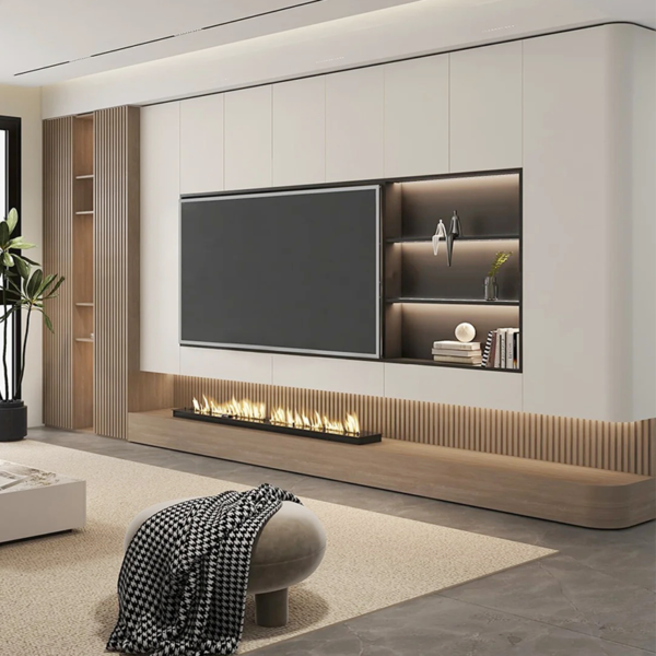 Customized Luxury Wall Cabinet Stainless Steel TV Cabinet Home Storage Furniture