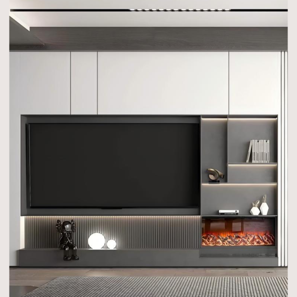 Customized Luxury Wall Cabinet Stainless Steel TV Cabinet Home Storage Furniture - Image 2