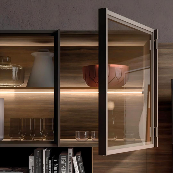 Customized Luxury Living Room Modern Metal Glass TV Stand TV Cabinet - Image 4