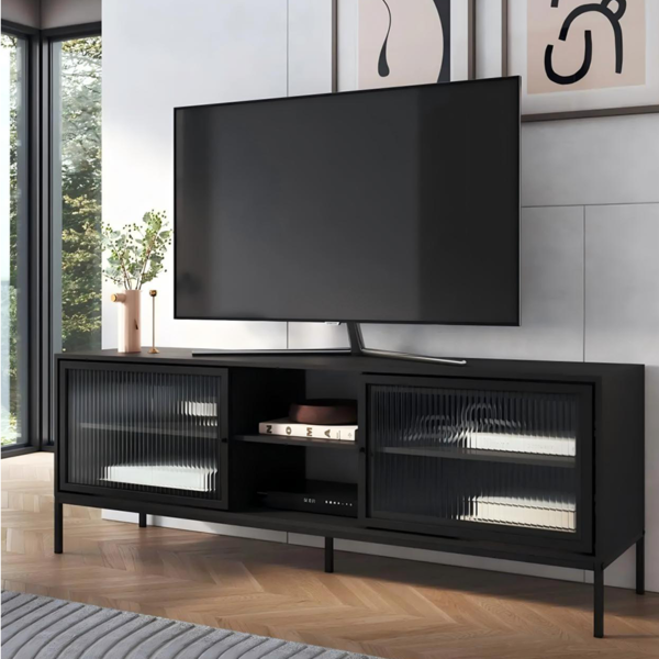 Cabinet Iron Bookcase Stand Glass Door Display Metal Cupboards Living Room Cabinet