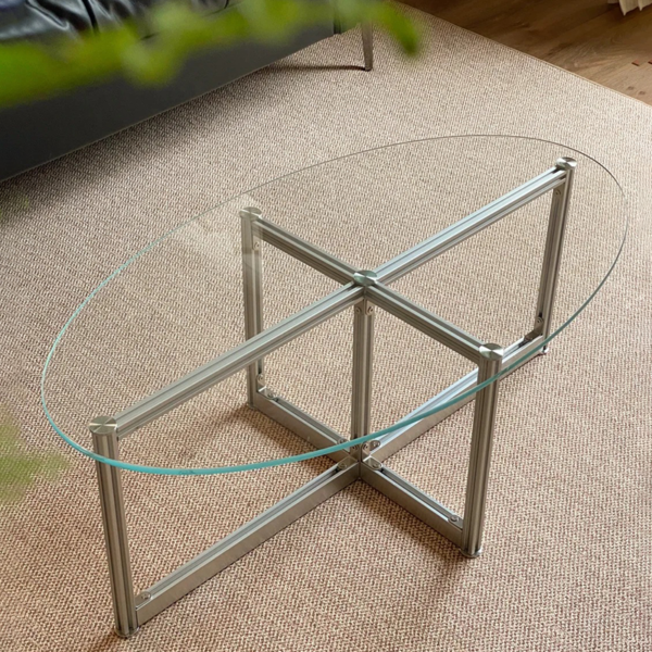 Customized aluminum alloy corner glass desktop - Image 2