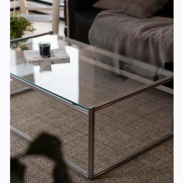 Customized aluminum alloy corner glass desktop