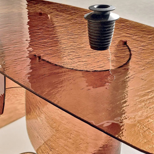 Customized hot melt glass art glass desk - Image 3