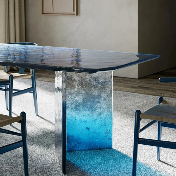 Customized hot melt glass art glass desk - Image 2