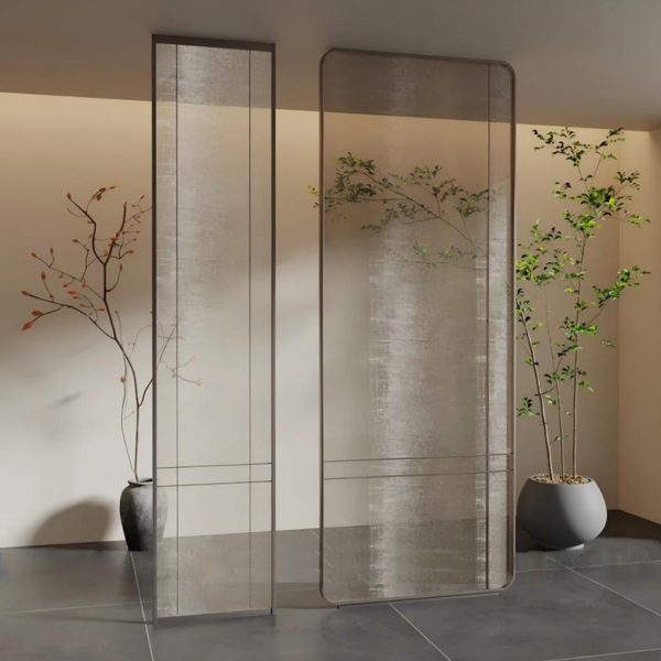 Bespoke metal frame laminated glass metal mesh art glass Decorative Glass glass wall Screen - Image 4