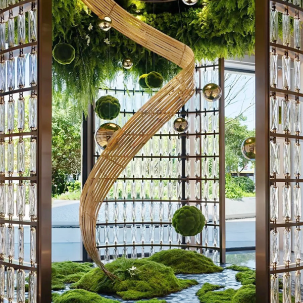 Bespoke Metal Glass Fence Privacy Decorative Screen Partition Panel Dining Room Restaurant Hall Divider - Image 2