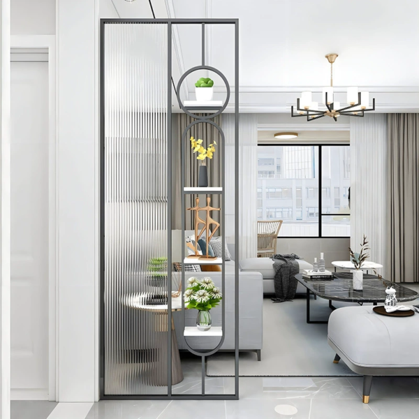 Custom stainless steel frame pattern craft decorative art glass partition porch - Image 2
