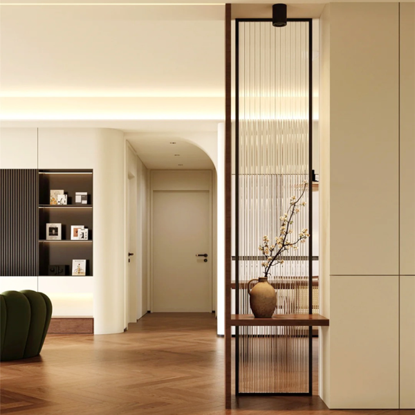 Custom stainless steel frame pattern craft decorative art glass partition porch - Image 3