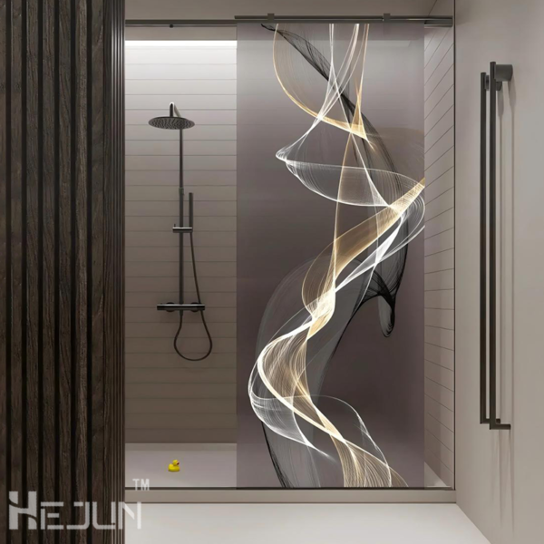 Customized Digital printing art fused glass partition divider Glass glass wall Screen - Image 2