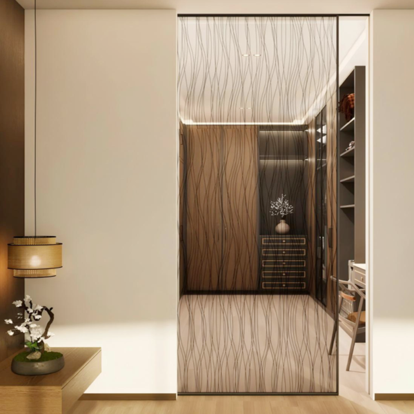 Customized Digital printing art fused glass partition divider Glass glass wall Screen - Image 3