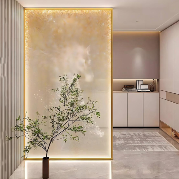 Customized Digital printing art fused glass partition divider Glass glass wall Screen - Image 4