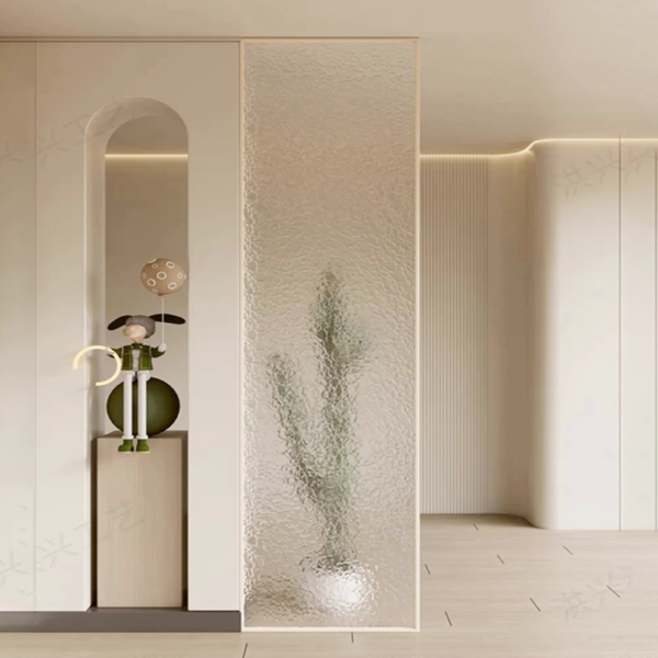 Customized stainless steel frame art glass room partition  divider  glass wall Screen - Image 2