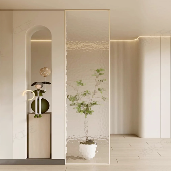 Customized stainless steel frame art glass room partition  divider  glass wall Screen - Image 3