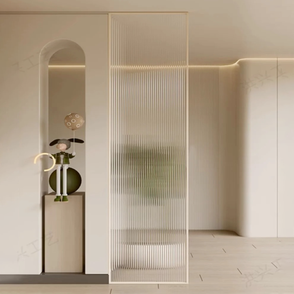 Customized stainless steel frame art glass room partition  divider  glass wall Screen - Image 4