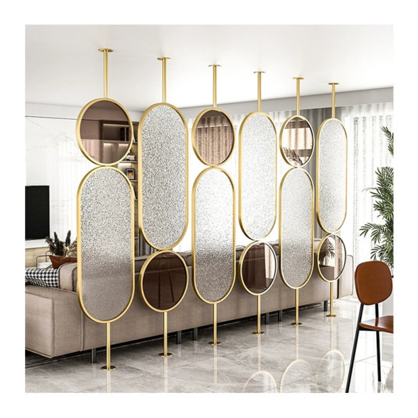 Customized Stainless steel patterned glass fusion art glass partition divider Glass glass - Image 3
