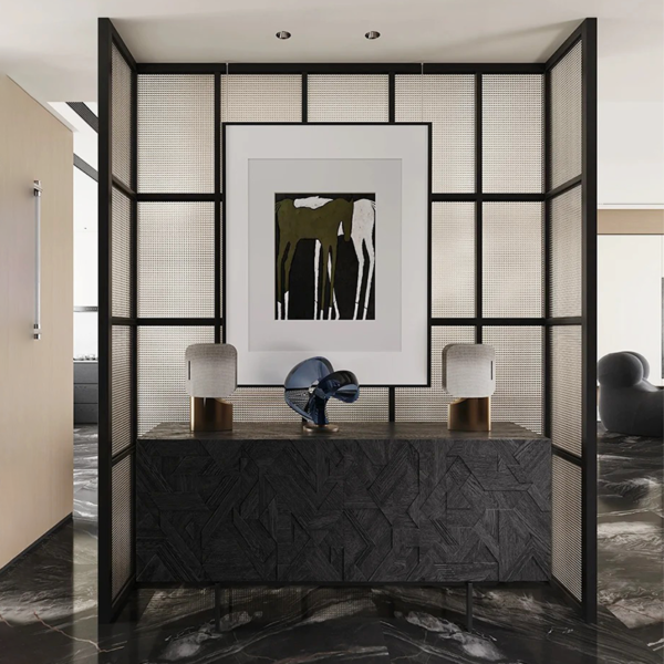Customized stainless steel frame decorative glass  partition  divider Glass glass wall Screen