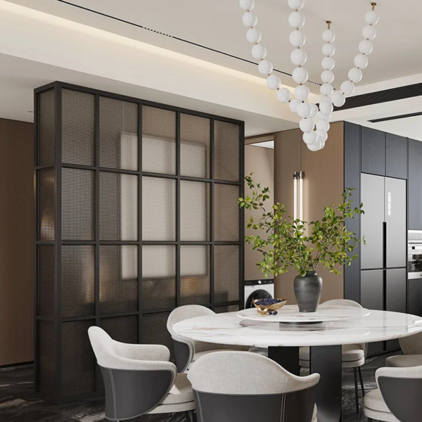 Customized stainless steel frame decorative glass  partition  divider Glass glass wall Screen - Image 3