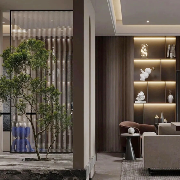 Customized  patterned glass partition divider glass wall Screen - Image 2