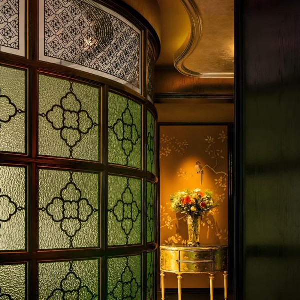 Customized stainless steel frame crystal panel hanging partition divider Glass wall Screen - Image 2